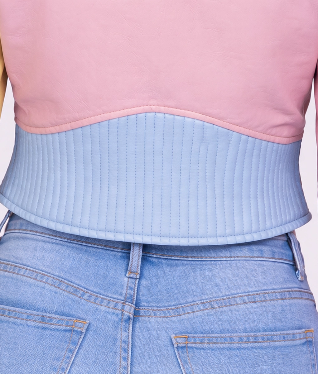Rainbow Pastel Moto Jacket | Women's Rainbow Pastel Moto Jacket-1