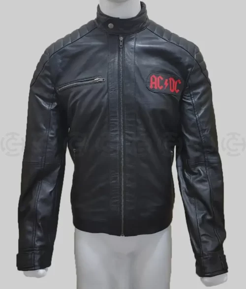Men’s ACDC Biker Black Leather Jacket | TLC
