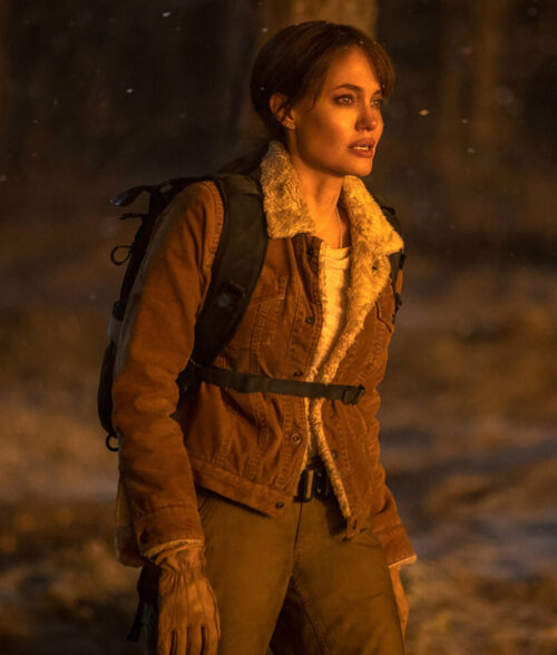 Those Who Wish Me Dead Angelina Jolie Shearling jacket