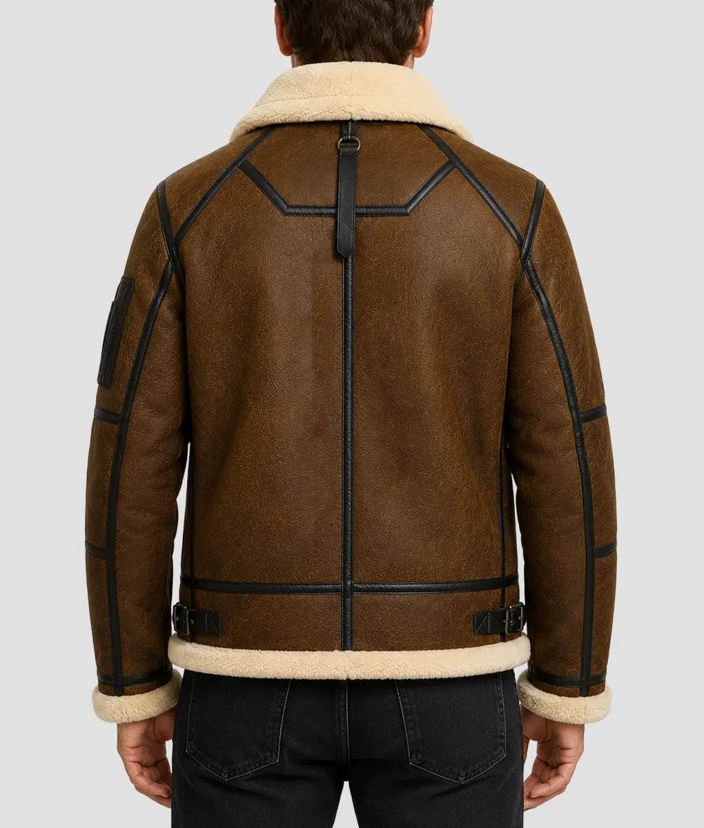 Men&rsquo;s Aviator B3 Flight Shearling Jacket - Back