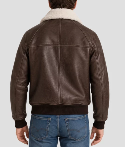 Men&rsquo;s B-26 Aviator Flight Brown Leather Back