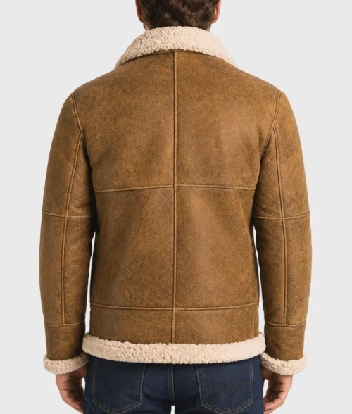 Men’s B3 Aviator Brown Leather Jacket - Back