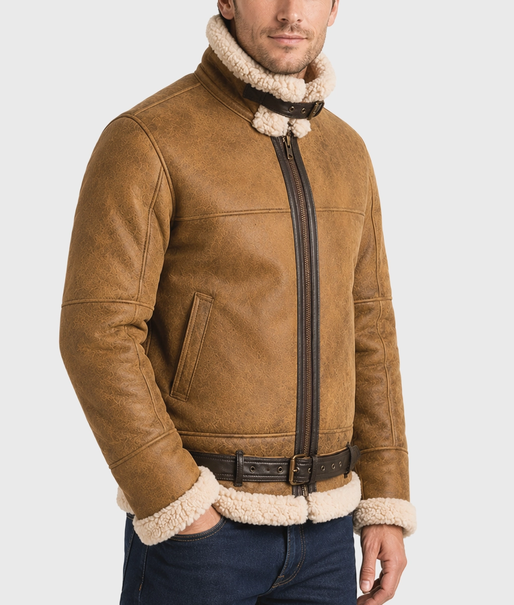 Men’s B3 Aviator Brown Leather Jacket - Front Side