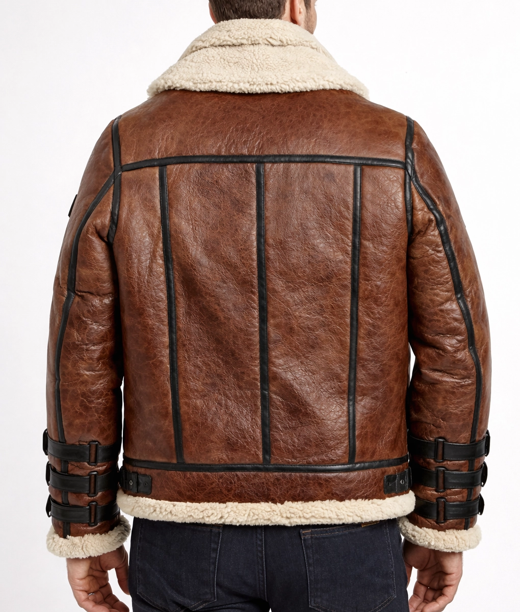 Men&rsquo;s Barbados Double Collar B3 Bomber Jacket - Back View