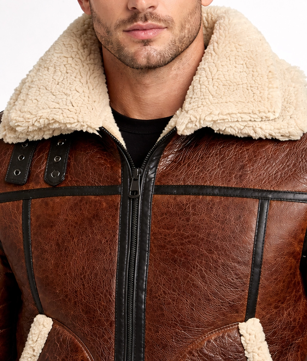 Men&rsquo;s Barbados Double Collar B3 Bomber Jacket - Collar View