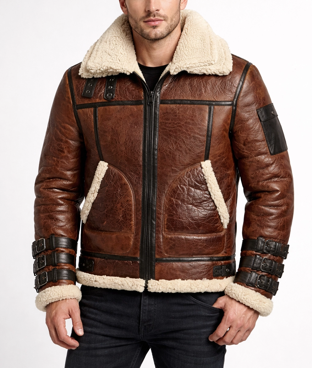 Men&rsquo;s Barbados Double Collar B3 Bomber Jacket - Front View