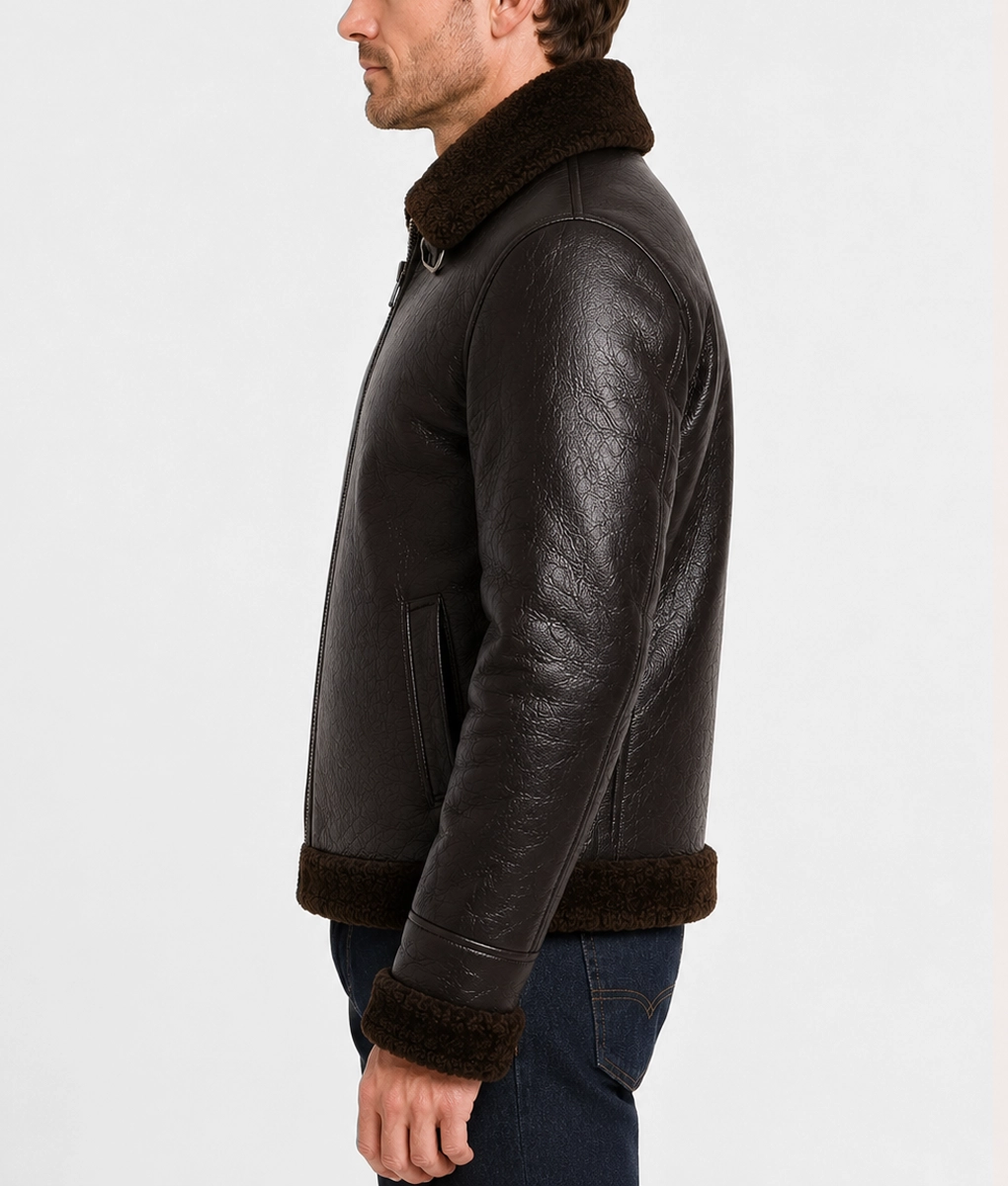 Men&rsquo;s Brown B3 Bomber Jacket - Side