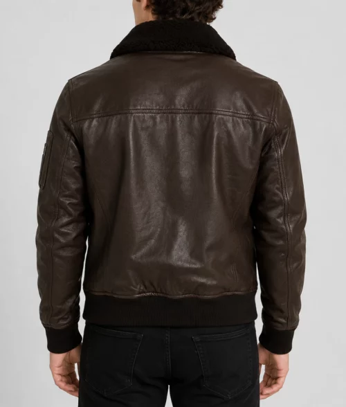 Men&rsquo;s Burito Brown Aviator Jacket - Back