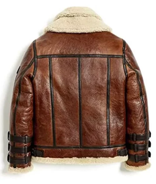 Men’s Double Collar Aviator Leather Jacket