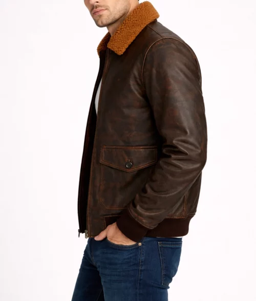 US Navy G-1 Brown Aviator Leather Jacket | Men's US Navy G-1 Brown Aviator Leather Jacket-5