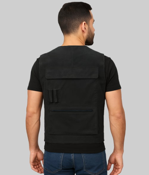 Han Solo Star Wars Leather Vest-BackView