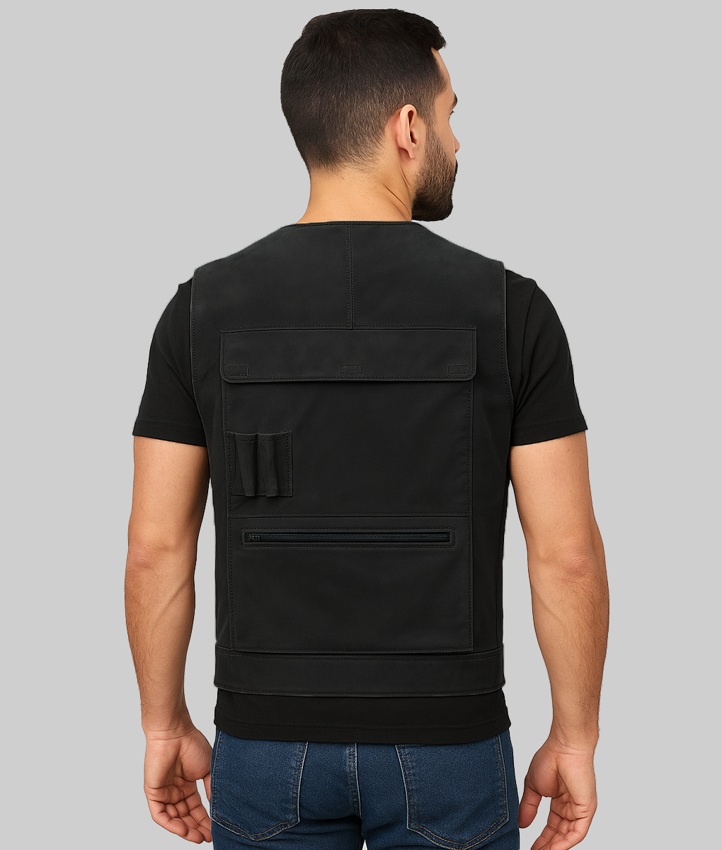 Han Solo Star Wars Leather Vest-BackView