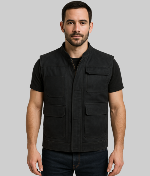 Han Solo Star Wars Leather Vest-FrontView