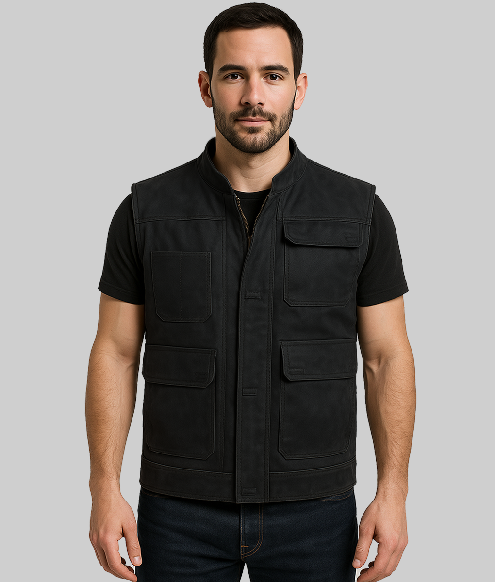 Han Solo Star Wars Leather Vest-FrontView