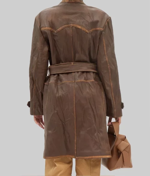 Kylie Jenner Distressed Leather Coat