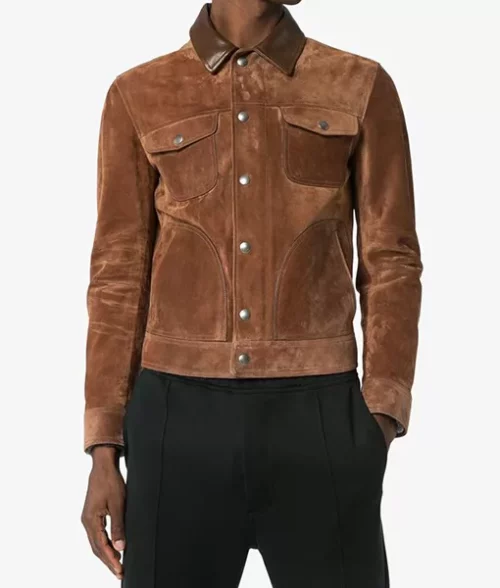 Mens Suede Brown Leather Jacket