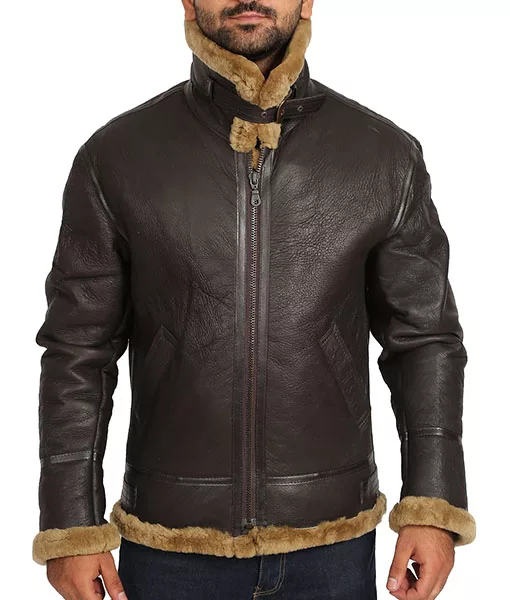 Men's Original R.A.F Brian Brown Bomber Jacket | Real Sheepskin Jacket