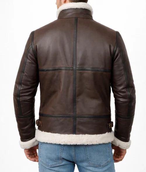 R.A.F Maximus Brown B3 Bomber Jacket - Back View