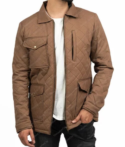 John Dutton Quilted Jacket - Kevin Costner Quilted Jacket | Men's Cotton Quilted Jacket - Front View