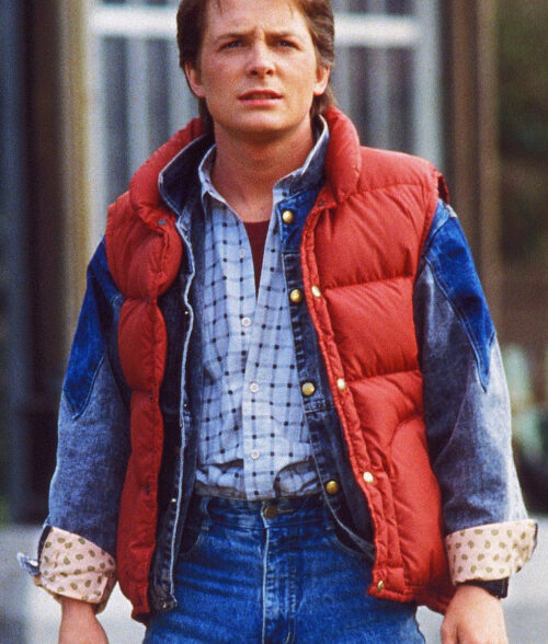 Marty Mcfly Puffer Vest - Back To The Future Vest | Men's Leather Vest - Front View