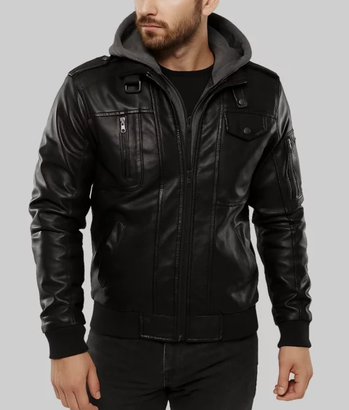 Chris Slim Fit Hooded Jacket- Front View