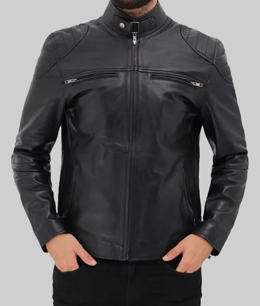 Daniel Black Biker Jacket-FrontView