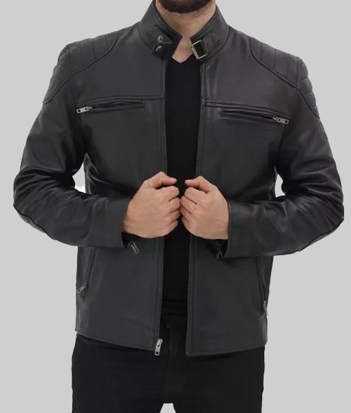 Daniel Black Biker Jacket-FrontView1