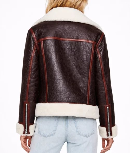 Elinor Choco Brown Shearling Jacket - Back