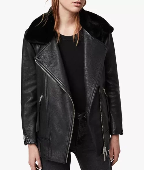 Fay Black Shearling Collar Jacket