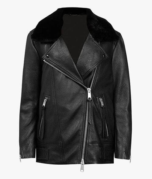 Fay Black Shearling Collar Jacket