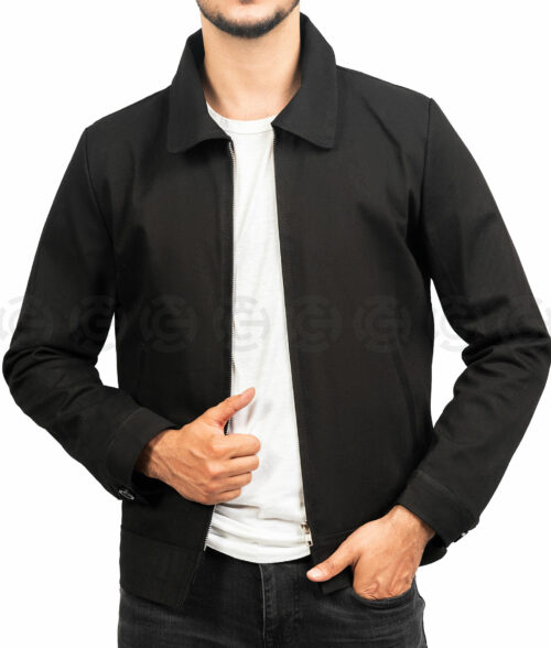 Alan Ritchson Reacher Black Jacket - Jack Reacher Outfit | Men's Leather Jacket - Front View