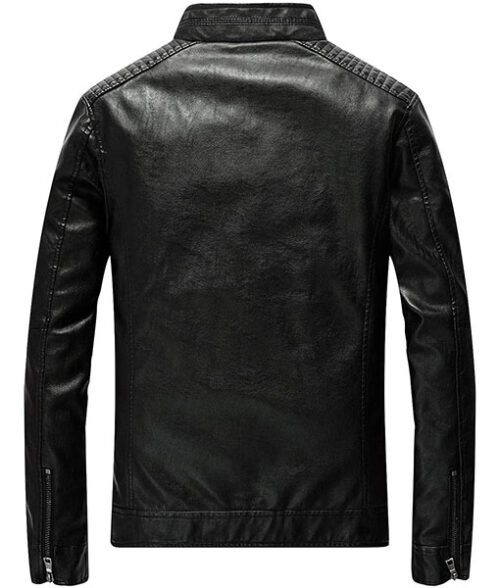 James Black Slim Fit Leather Jacket