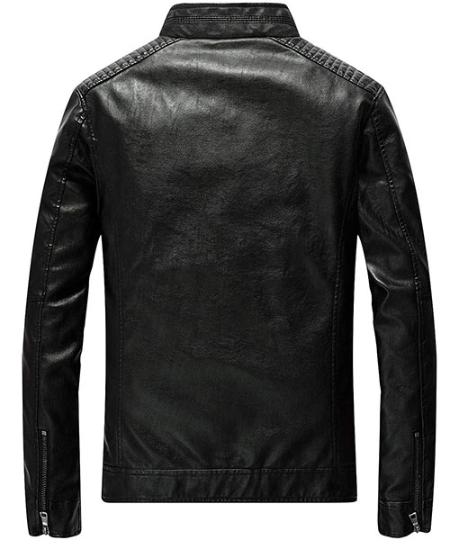 James Black Slim Fit Leather Jacket