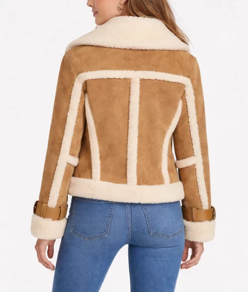 Jessica Brown Suede Leather Jacket - Back