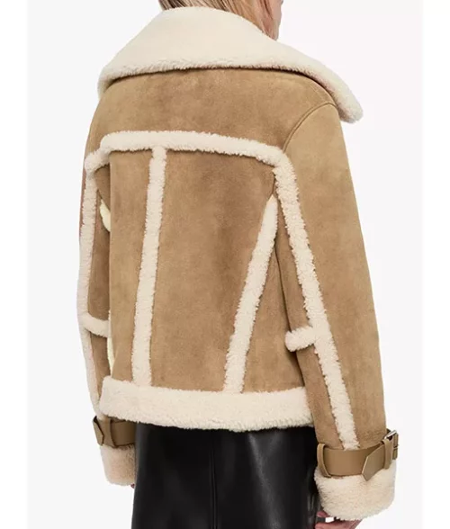 Jessica Brown Suede Leather Jacket