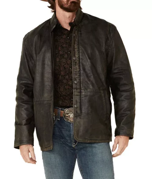 Men's Antique Black Leather Jacket