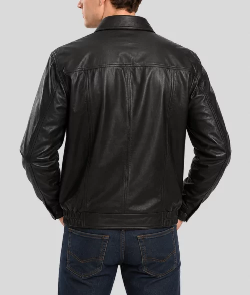 Newton Black Premium Leather Jacket - Back