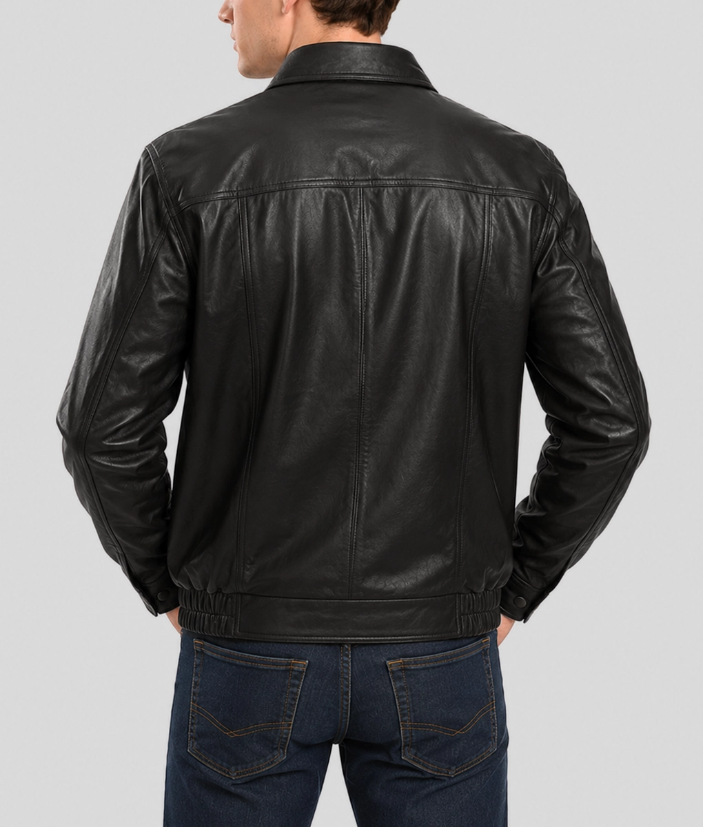 Newton Black Premium Leather Jacket - Back