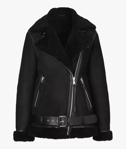 Oliver Black Shearling Aviator Jacket
