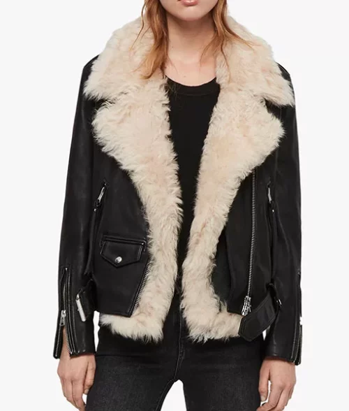 ルシェルブルー☆美品Faux Shearling Aviator Jacket Amazon.com: CHAYELL Women's Leather Jacket with Hood Faux