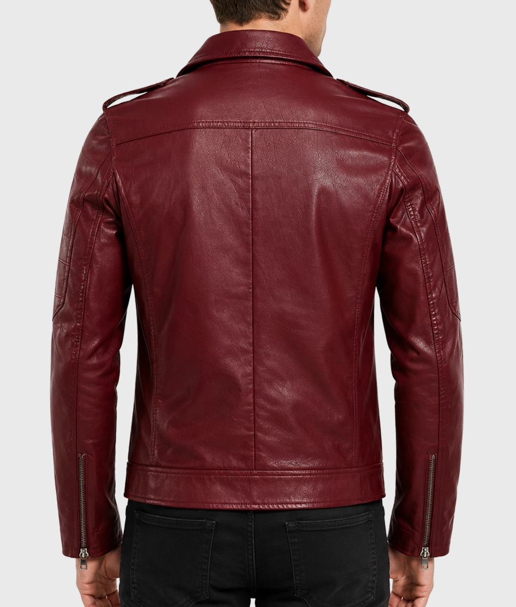 Richard Slim fit Biker Jacket - Back