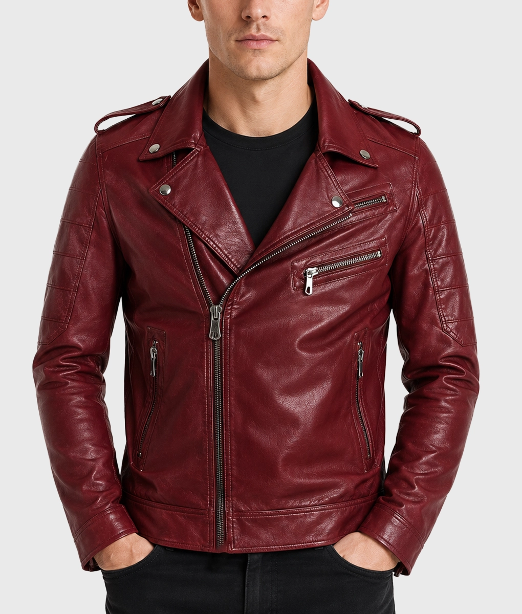 Richard Slim fit Biker Jacket - Front