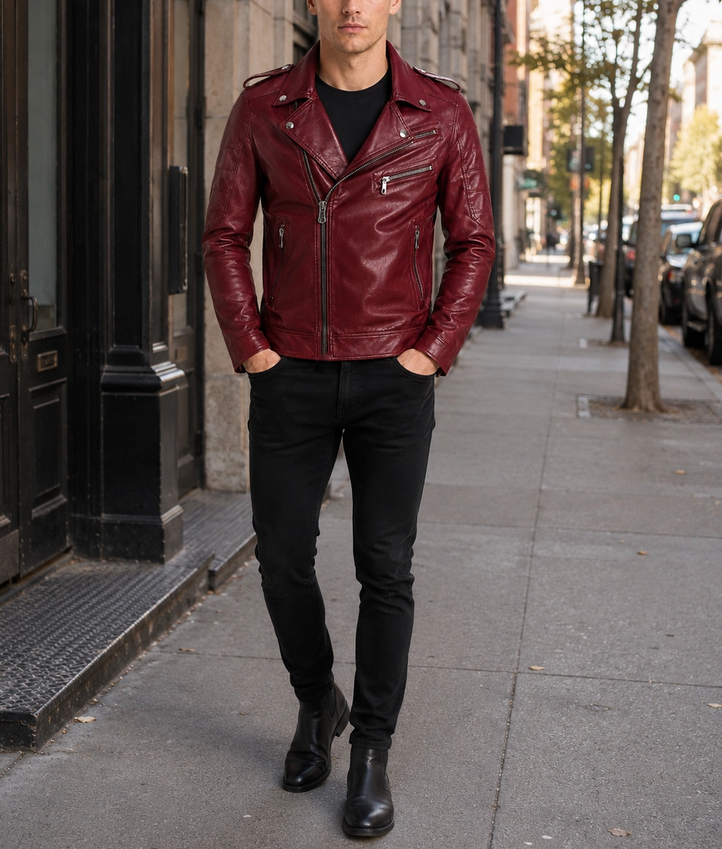 Richard Slim fit Biker Jacket - Full