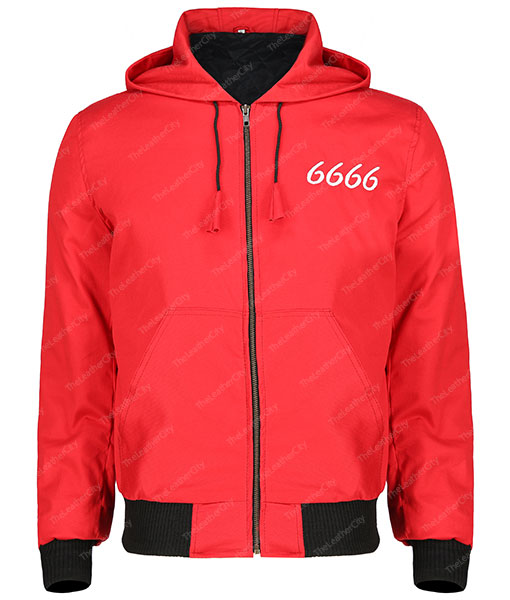 Jimmy 6666 Red Hooded Jacket