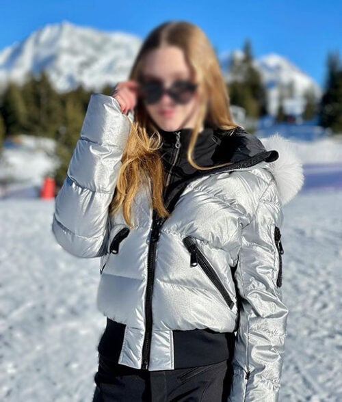 Women's Silver Hooded Puffer Jacket