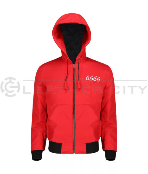 6666 Ranch Red Carhartt Jacket - Jimmy 6666 Jacket | Men;'s Cotton Hooded Jacket - Front View