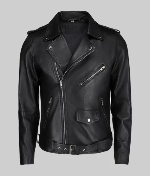 Craig Men's Double Rider Black Biker Leather Jacket