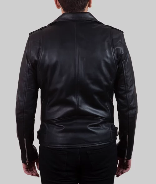 Craig Men's Double Rider Black Biker Leather Jacket