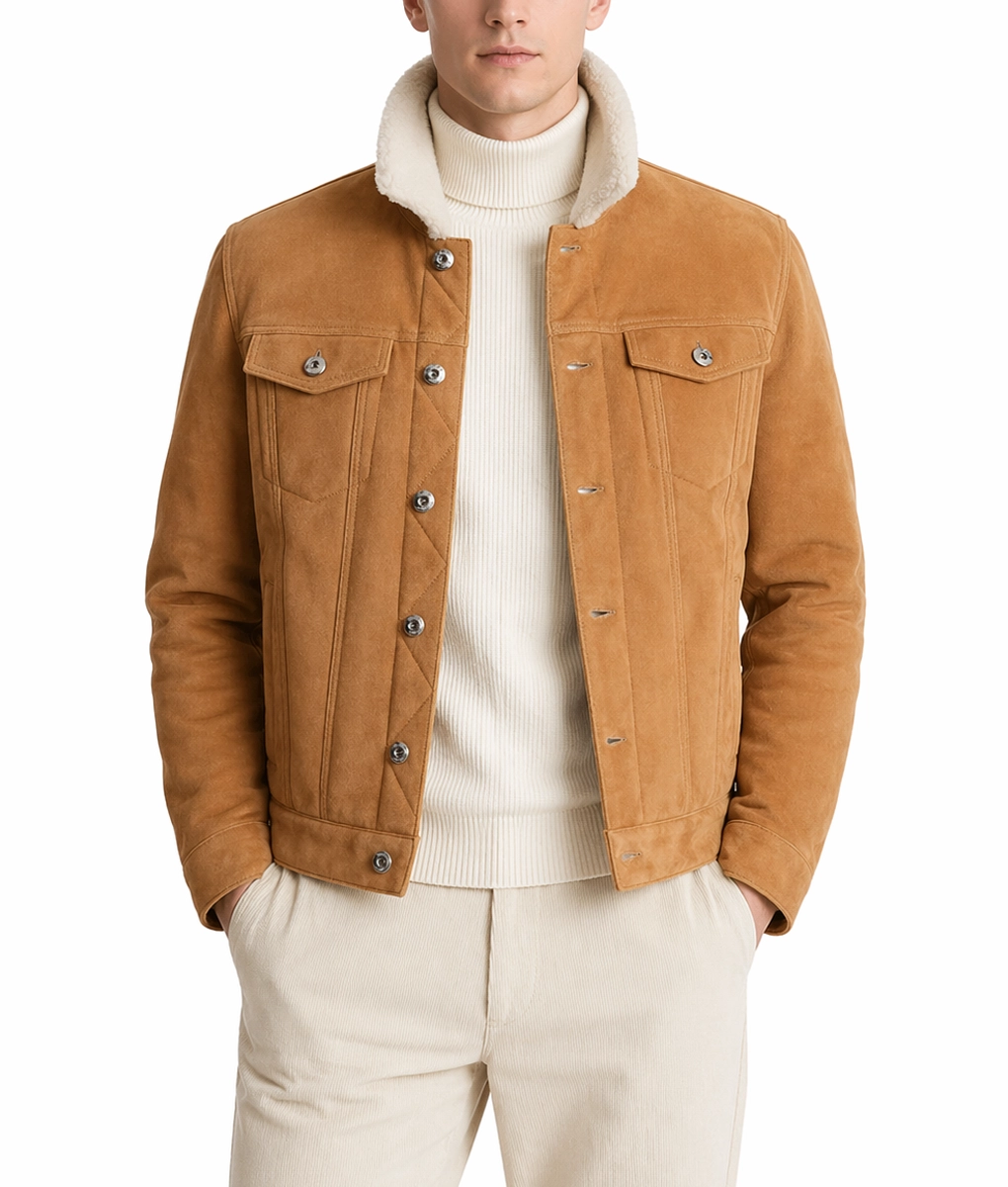 Donovon Sherpa Trucker Jacket - Front