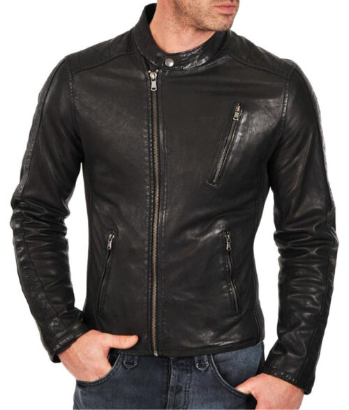 Freddie Asymmetrical Black Biker Jacket